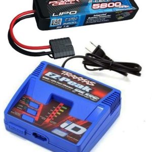 Traxxas EZ-Peak Plus LiPo-Ladegerät und 5800 mAh 7,4 V iD-Akku-Kombination für BANDIT
