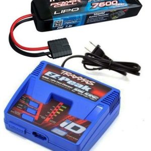 Traxxas EZ-Peak Plus LiPo-Ladegerät und 7600 mAh 7,4 V iD-Akku-Kombination SLASH 2WD 4X4