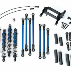 Traxxas TRX-4 Blaues Langarm-Lift-Kit mit pulverbeschichteten Verbindungen und Aluminiumstoßdämpfern
