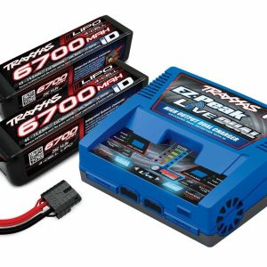 Traxxas EZ-Peak Live Dual ID-Ladegerät und 2x 4S 6700 mAh LiPo-Akkus für X-Maxx 8S