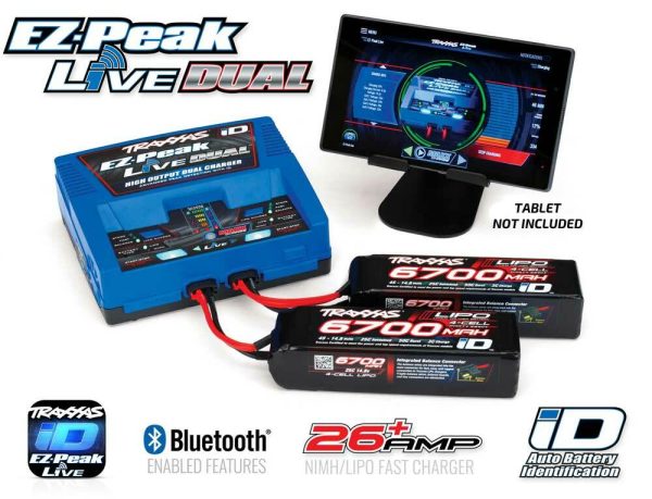 Traxxas EZ-Peak Live Dual ID-Ladegerät und 2x 4S 6700 mAh LiPo-Akkus für X-Maxx 8S - Image 2