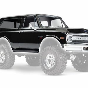 Traxxas TRX-4 1969 Chevy Blazer, komplette schwarze Karosserie mit Kühlergrill, Seitenspiegeln, Türgriffen, Scheibenwischern, Stoßstangen, Aufklebern