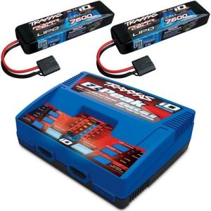 Traxxas EZ-Peak DUAL LiPo-Ladegerät & 2x 7600 mAh 7,4 V Akkus E-MAXX BRUSHLESS COMBO