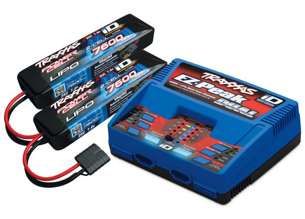 Traxxas 2991 Dual EZ-Peak Ladegerät & 2x 2S 7600mAh LiPo Akku-Komplettgerät